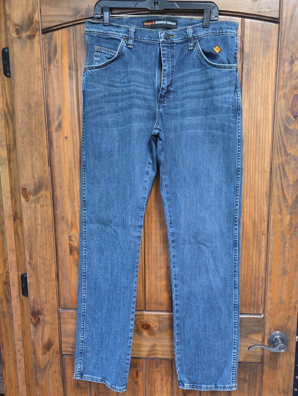 Wrangler FR Men's Dark Blue Relaxed Jeans - Size 34x34